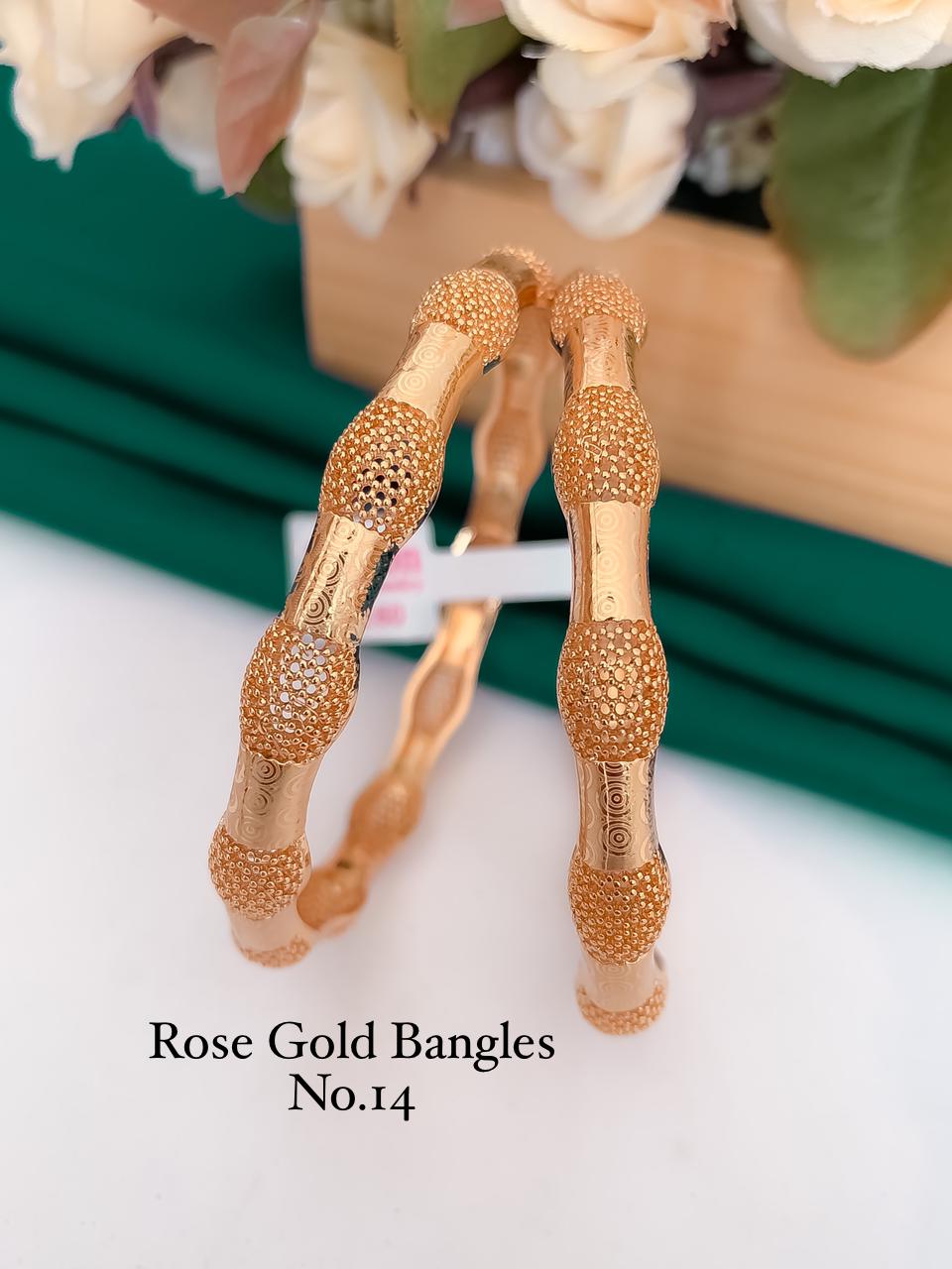 Rose Gold Fancy Designer Bangles 3 Wholesale Market In Surat
